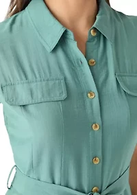 Women's Sleeveless Long Shirt Dress