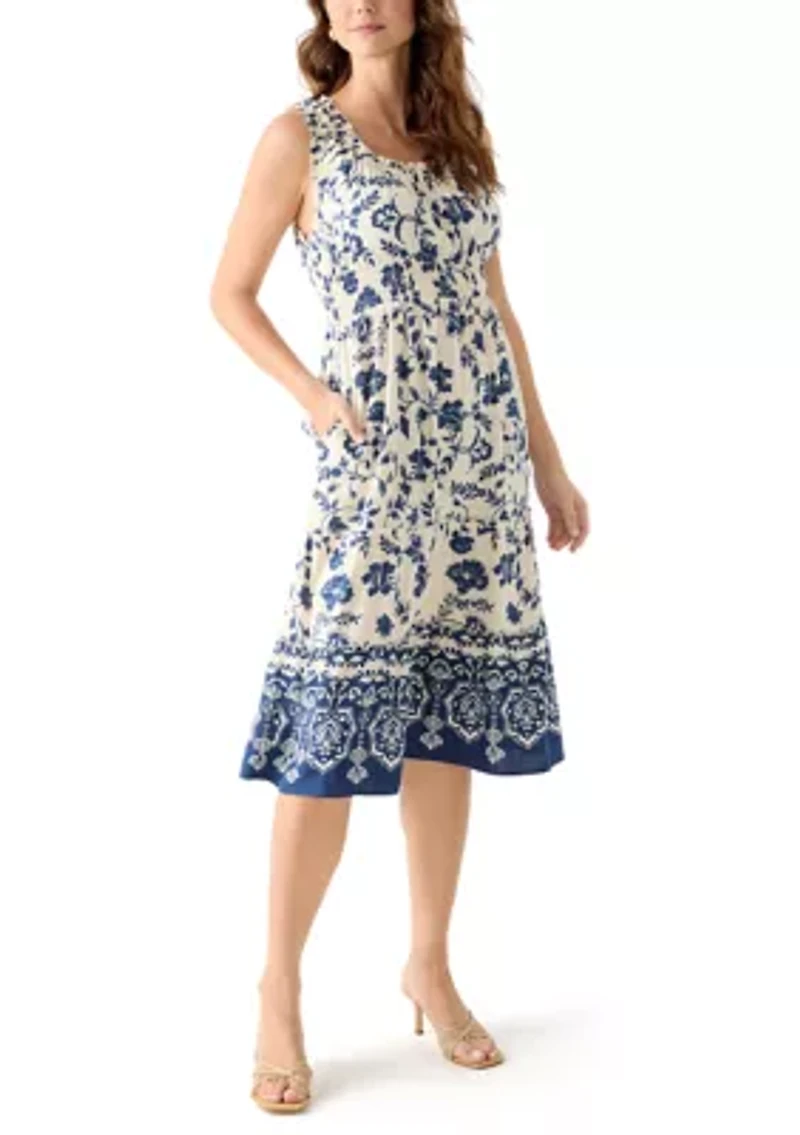 Double Scallop Midi Dress