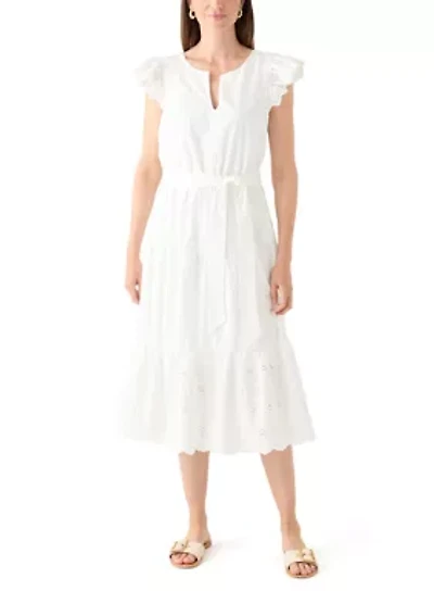 Cotton Eyelet Midi Dress