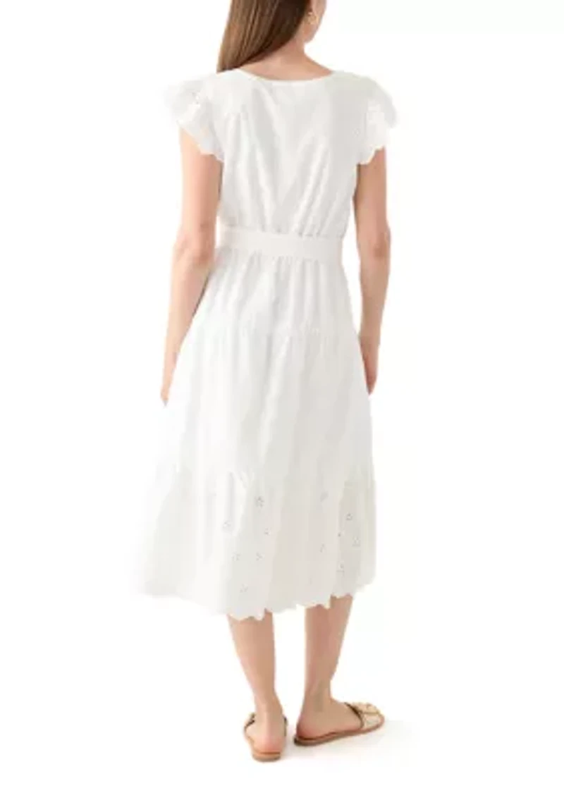 Cotton Eyelet Midi Dress