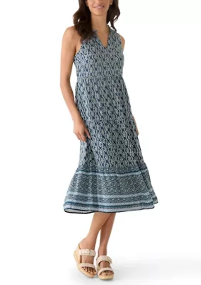Women's Sleeveless V-Neck Midi Dress