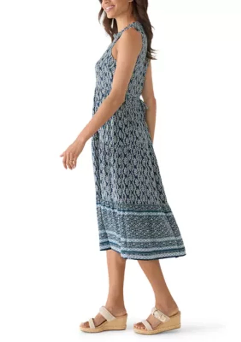 Women's Sleeveless V-Neck Midi Dress