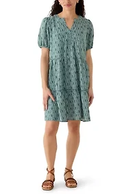 Women's Puff Sleeve Babydoll Mini Dress