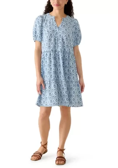 Women's Puff Sleeve Babydoll Mini Dress