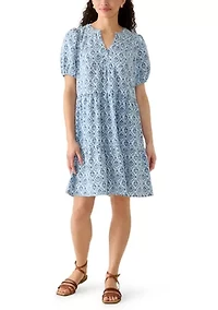 Women's Puff Sleeve Babydoll Mini Dress