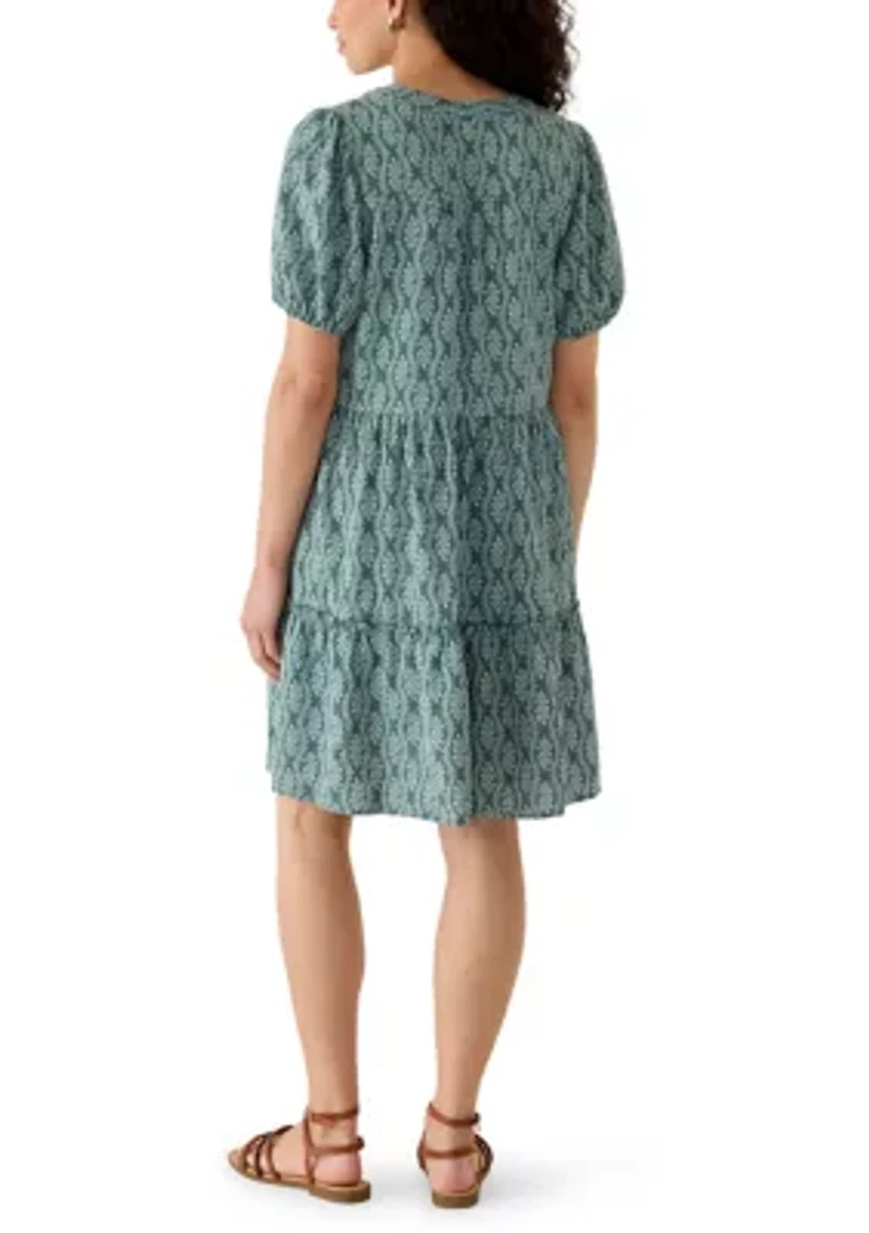 Women's Puff Sleeve Babydoll Mini Dress