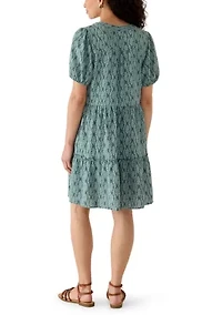 Women's Puff Sleeve Babydoll Mini Dress