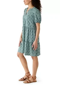 Women's Puff Sleeve Babydoll Mini Dress