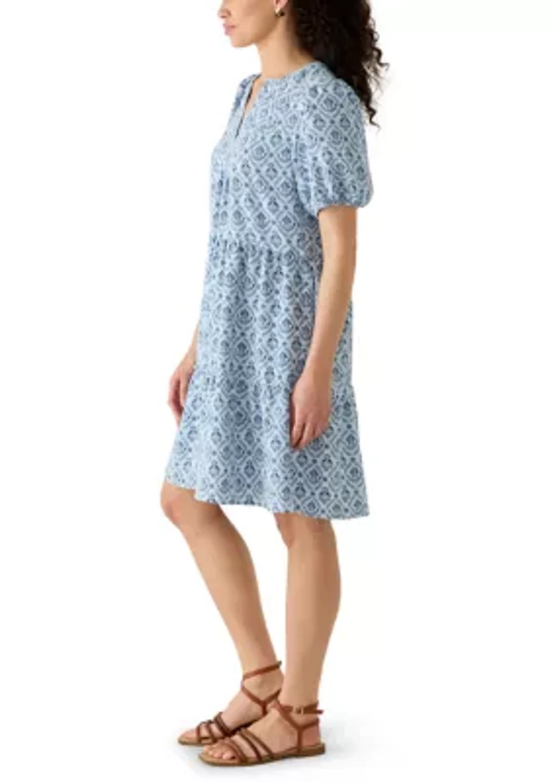 Women's Puff Sleeve Babydoll Mini Dress