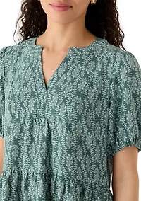 Women's Puff Sleeve Babydoll Mini Dress