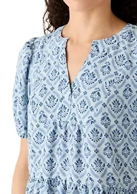 Women's Puff Sleeve Babydoll Mini Dress