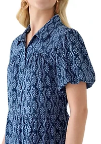 Women's Puff Sleeve Tiered Midi Dress