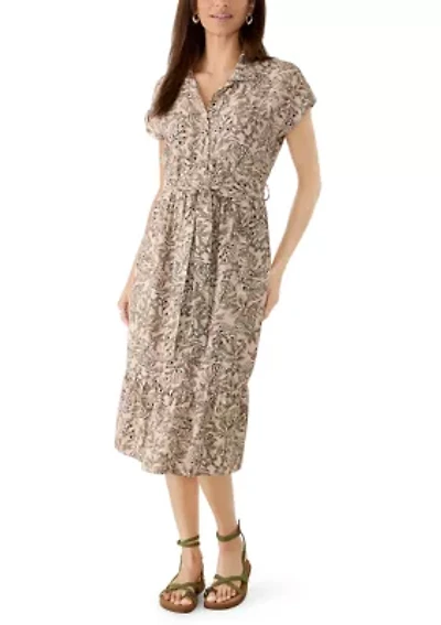 Women's Short Sleeve Midi Shirtdress