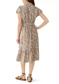 Women's Short Sleeve Midi Shirtdress
