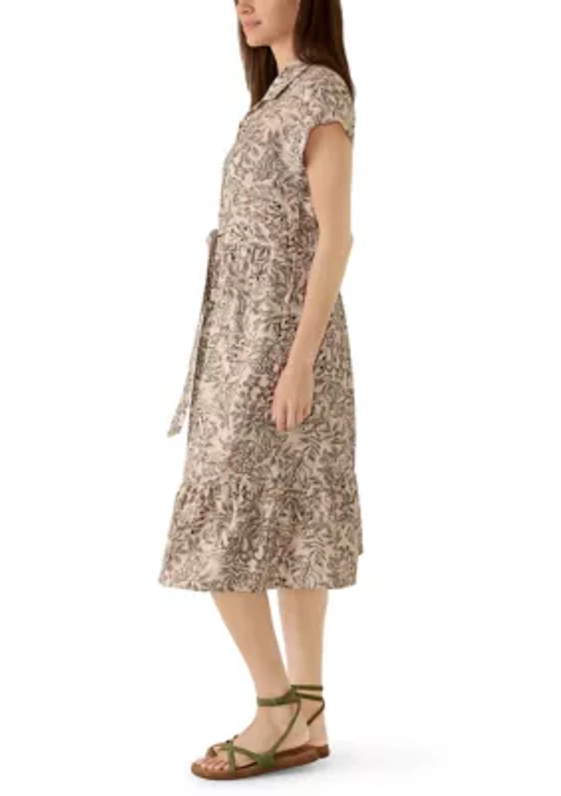 Women's Short Sleeve Midi Shirtdress