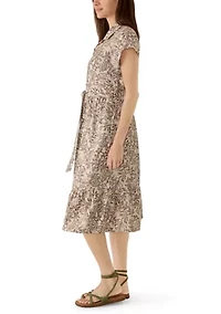 Women's Short Sleeve Midi Shirtdress