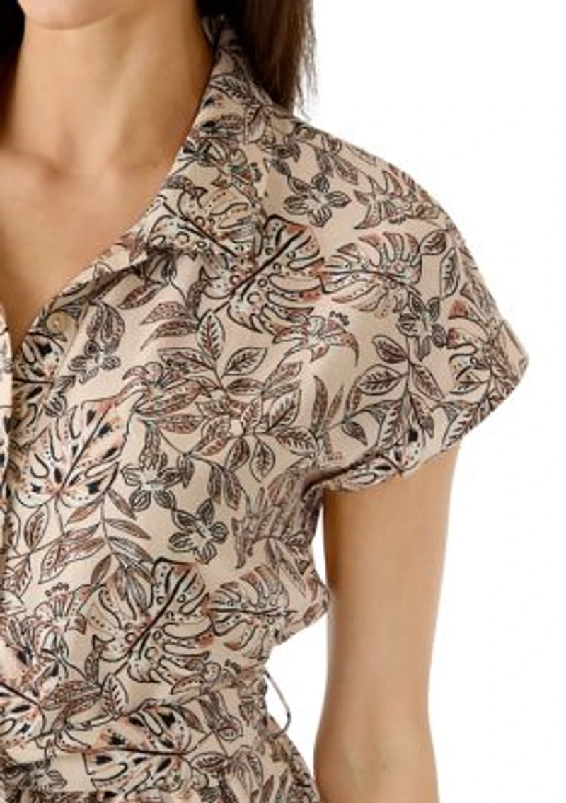 Women's Short Sleeve Midi Shirtdress
