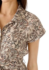 Women's Short Sleeve Midi Shirtdress