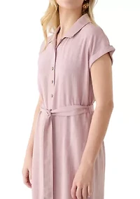 Women's Short Sleeve Midi Shirtdress