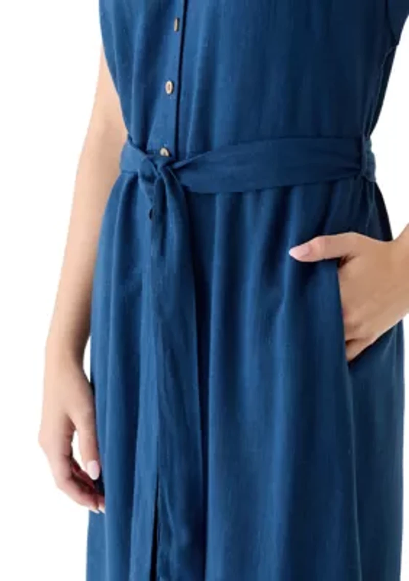 Women's Short Sleeve Midi Shirtdress