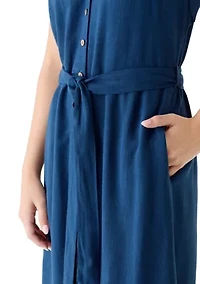 Women's Short Sleeve Midi Shirtdress