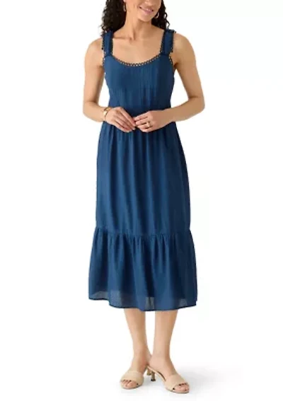 Women's Sleeveless Tie Strap A-Line Dress