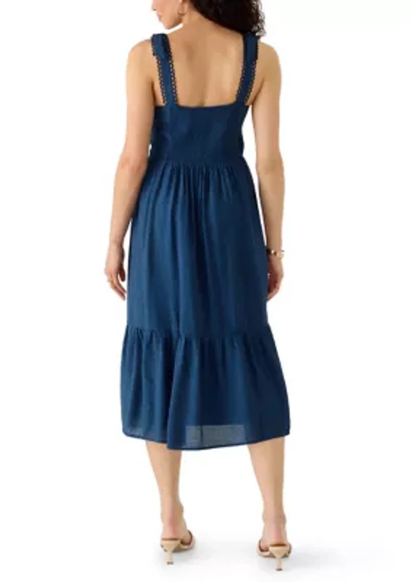 Women's Sleeveless Tie Strap A-Line Dress