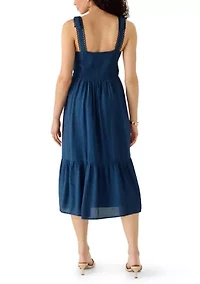 Women's Sleeveless Tie Strap A-Line Dress