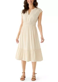 Women's Embroidered Sleeveless Midi Dress