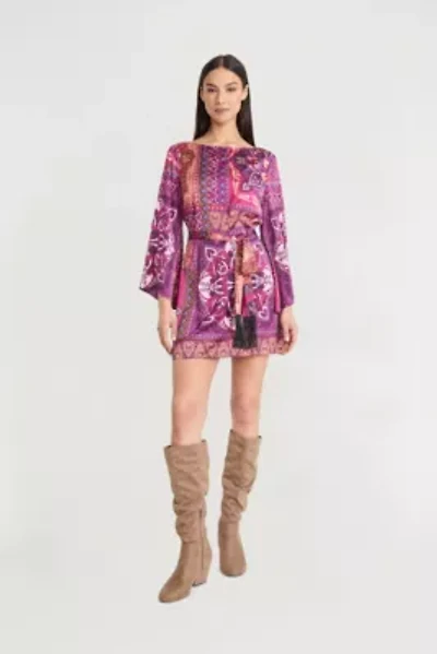 Printed Mini Dress With Tassles