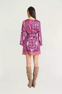Printed Mini Dress With Tassles
