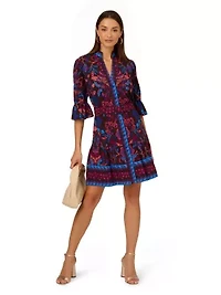 Printed Short Flounce Dress
