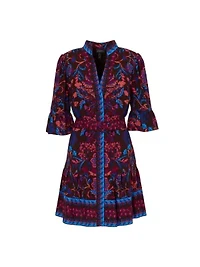 Printed Short Flounce Dress