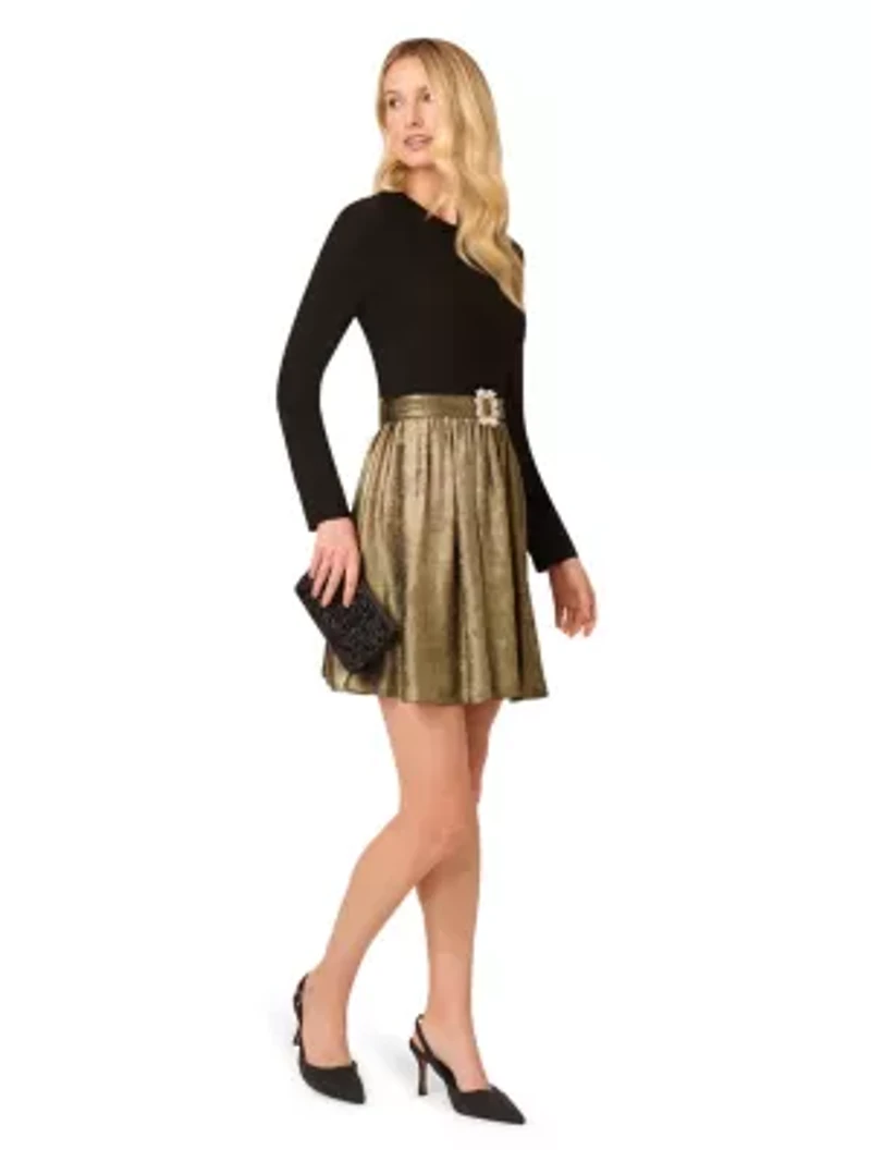 Jersey Metallic Short Dress