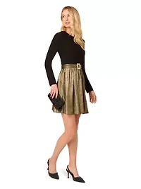 Jersey Metallic Short Dress