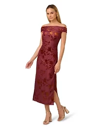 Burnout Velvet Midi Dress