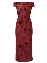 Burnout Velvet Midi Dress