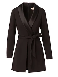 Crepe Romper With Lapel
