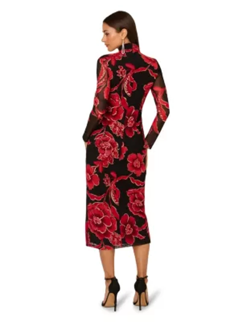 Mockneck Ruched Maxi Dress