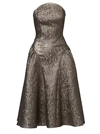 Strapless Metallic Ankle Dress