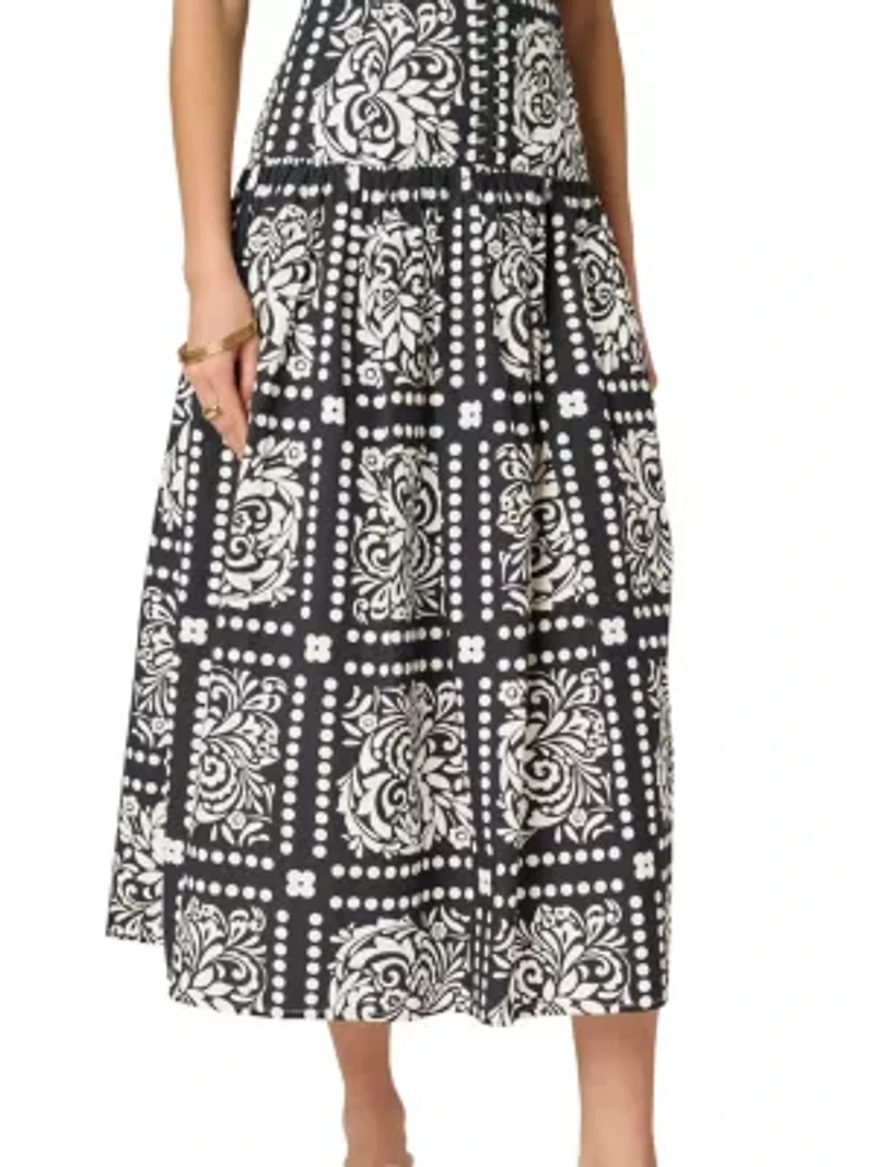 DROP WAIST MIDI DRESS