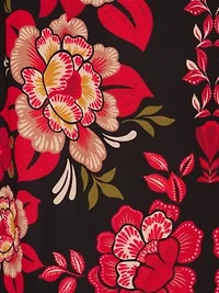 Printed Puff Midi Dress