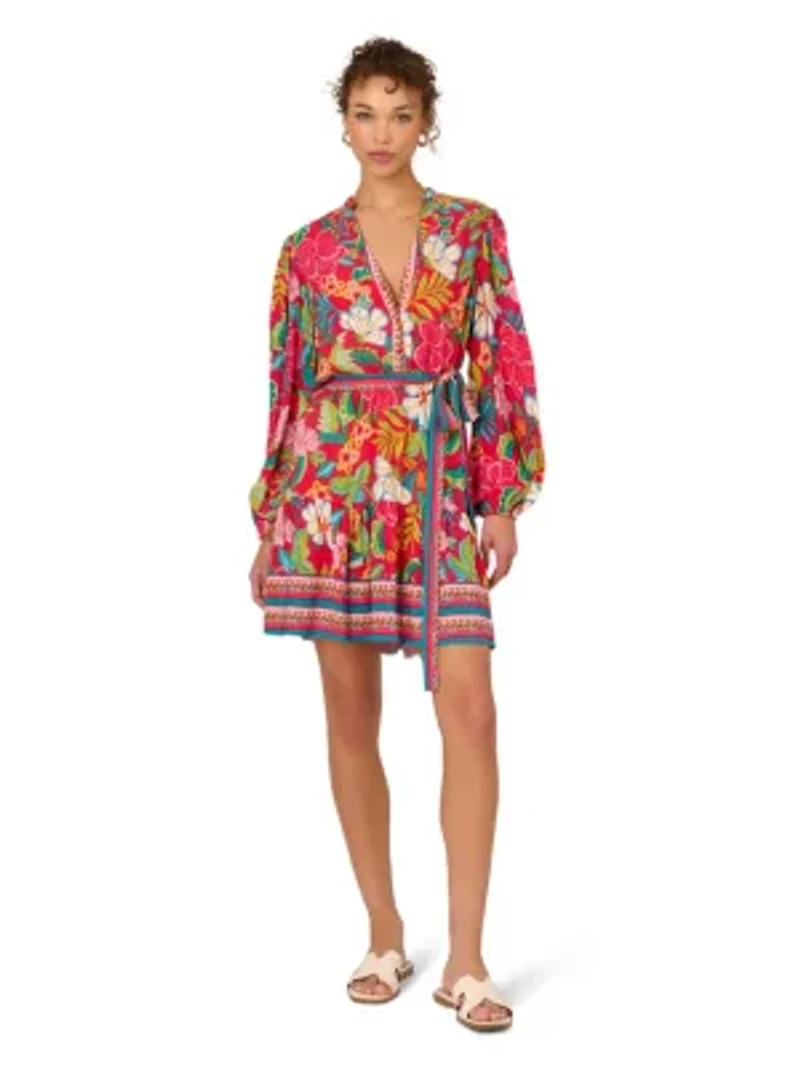 Short Printed Rayon Dress