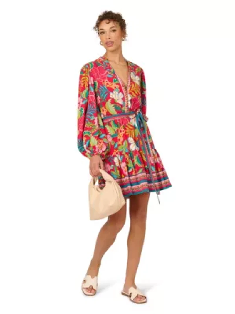 Short Printed Rayon Dress