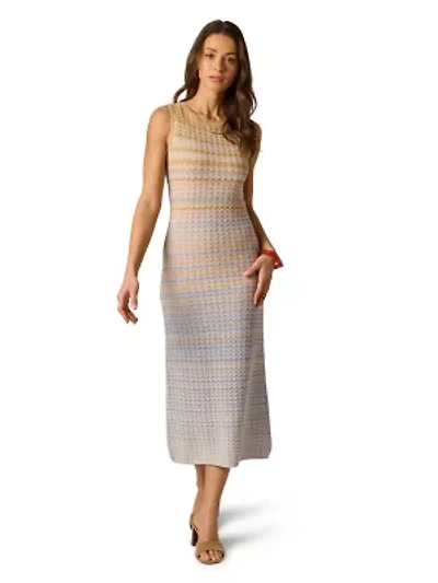Metallic Ombre Sweater Knit Dress