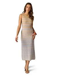 Metallic Ombre Sweater Knit Dress
