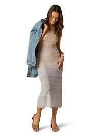 Metallic Ombre Sweater Knit Dress