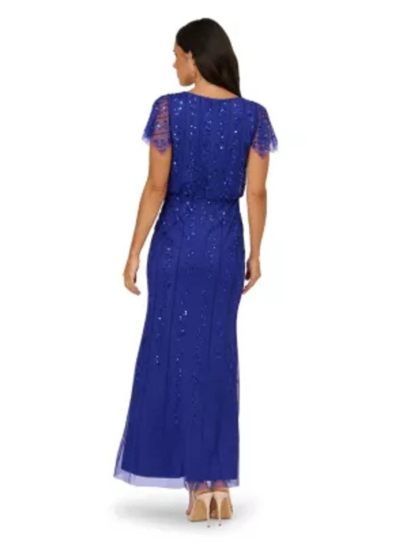 Bead Blouson Long Dress