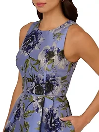 Floral Jacquard Short Dress