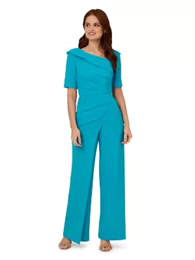 Knit Crepe Asymmetrical Jumpsuit